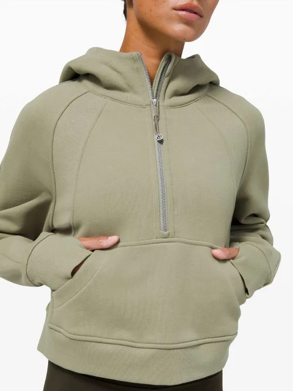 Lululemon Scuba Oversized 1/2 Zip Hoodie Rosemary Green - Image 3