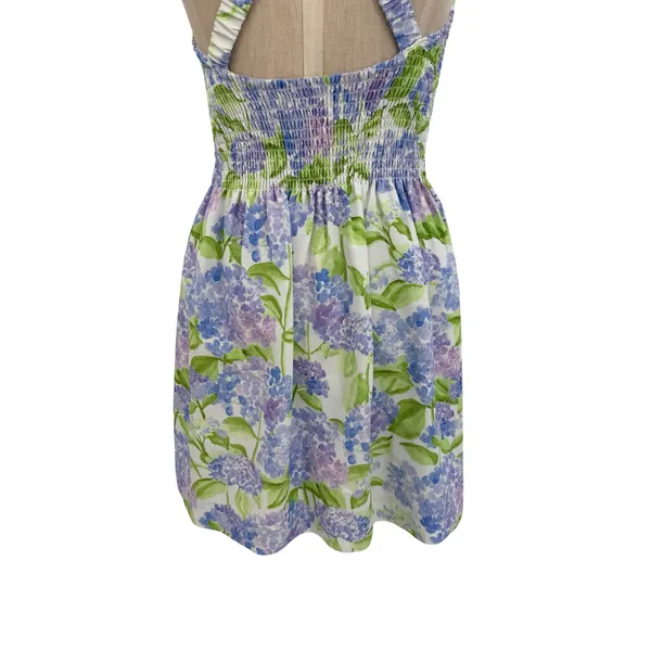 Hill House Home Lilou Nap Dress Hydrangea Floral Smocked Mini Purple White XS - Image 12