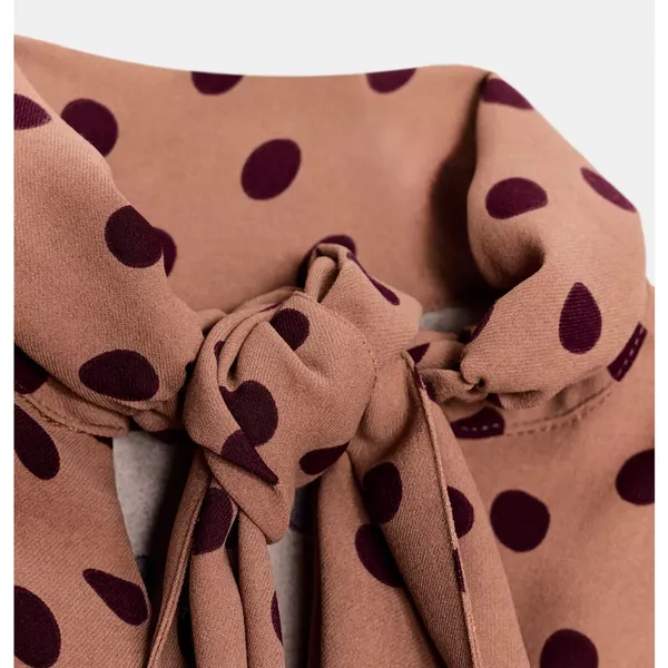 Zara NWT polka dot contrasting midi dress dusty pink & maroon dots - Image 8