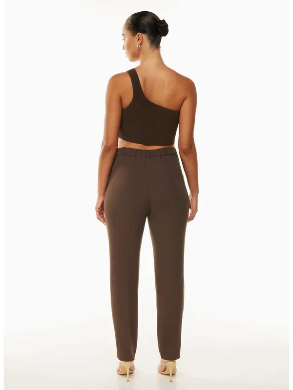 Aritzia Babaton Conan Pant Coffee Bean Brown Slim Straight Trousers Size 4 - Image 2