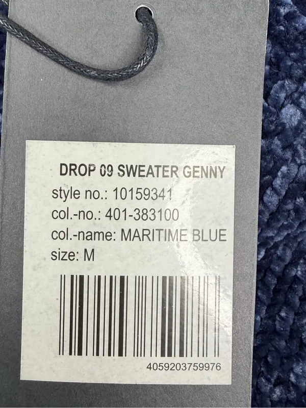 NWT Broadway NYC Genny Chenille Sweater Women M Blue V Neck Cozy Plush Knit - Image 6