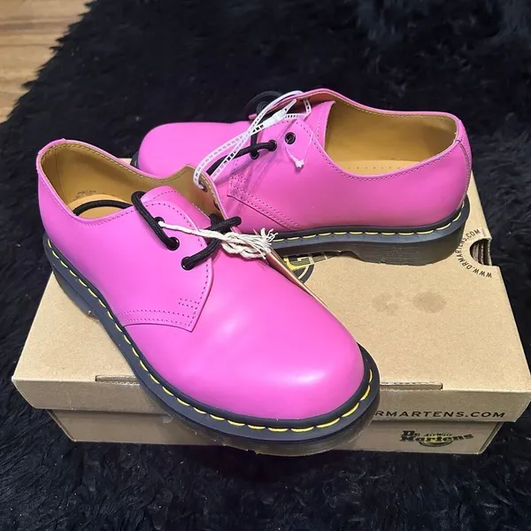 Dr Martens 1461 pink Leather lace up Oxford shoes women’s 7 new - Image 8