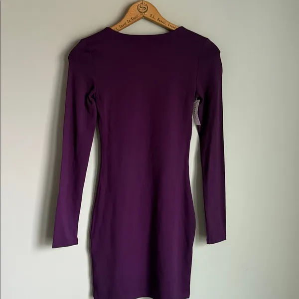 Aritzia NEW Babaton Contour long sleeve bodycon dress in Dewberry Purple XS - Image 3
