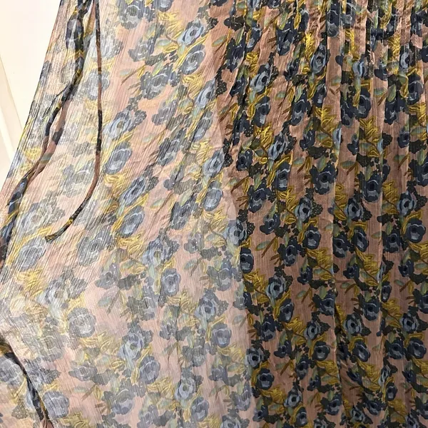 Natural Life Floral Sheer Romantic Boho Dress with Slip‎ Lining Small Blue Brown - Image 8