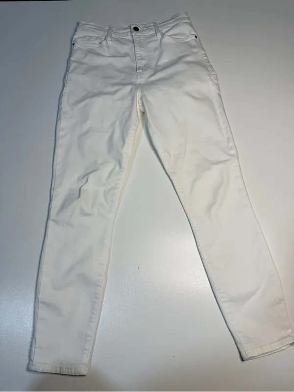 Frame Denim White Straight-Leg High-Rise Jeans Sz 28 - Image 2