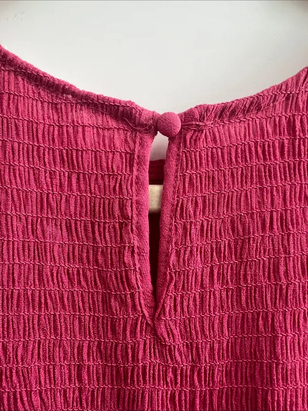 Blu Pepper Fuchsia Flutter-Sleeve Maxi Dress Large - Image 7