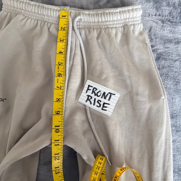 White Fox Sweatpants Women XS Beige Jogger Elastic Waist Logo‎ Loungewear - Image 7