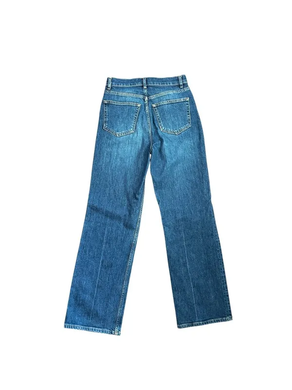 Reformation Wilder High Rise Wide Leg Cropped Jeans Blue Size 27 - Image 5