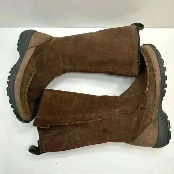 Lands’ End Suede Zip Up Boots‎ Women's 11B Brown Winter Comfy Boots - Image 5