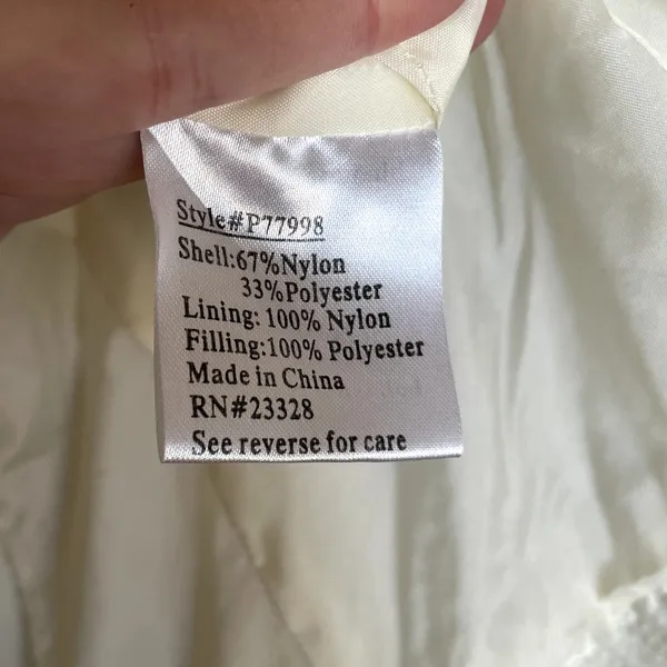 Pendleton white quilted full zip jacket pockets nylon blend women's size L spot - Image 7