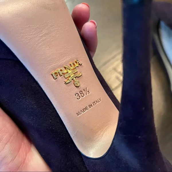 Purple Prada Suede Heels - Image 5
