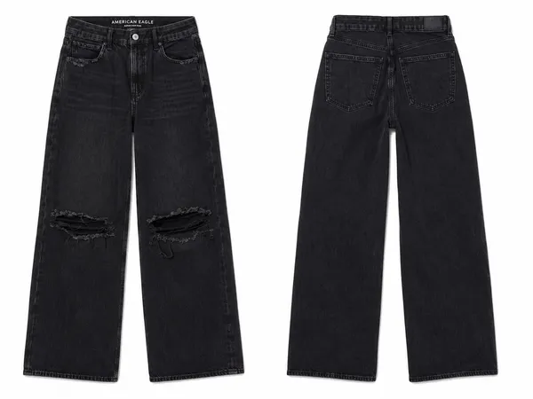 American Eagle Curvy Super High Rise Baggy Straight Ripped Jeans - Image 2