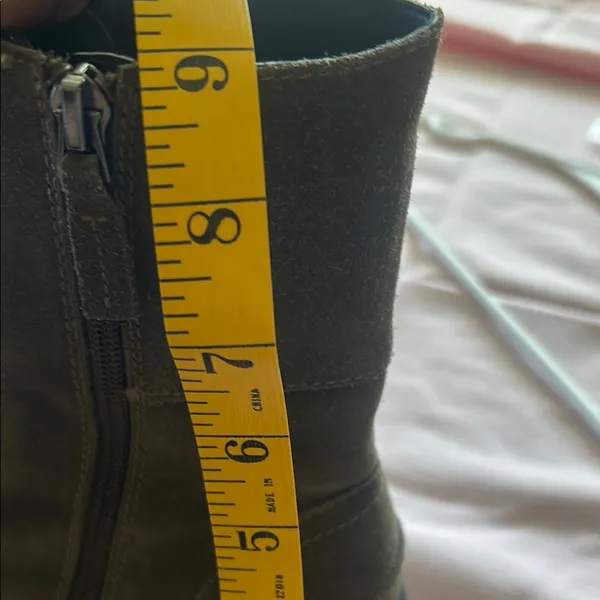 Franco Sarto Khaki Lace-Up Combat Boots Green Suede 8.5M US EU 38 - Image 14