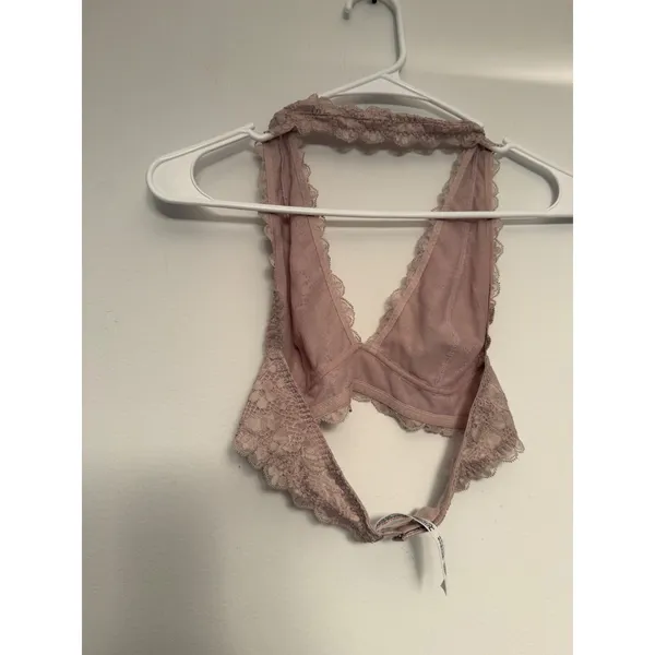 Intimately Free People Galloon Lace Halter Bralette‎ Mauve Pink Small OB401941 - Image 2