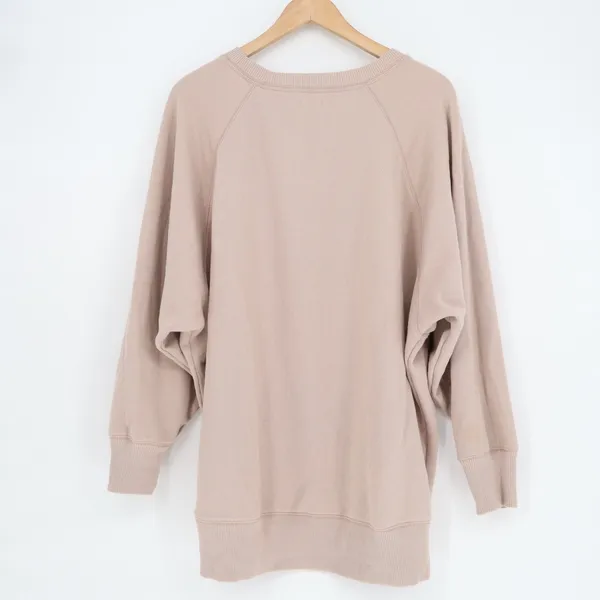 Aerie Sweatshirt Womens Large Brown Cotton Ribbed High Low Hem Raglan Sleeve - Image 5