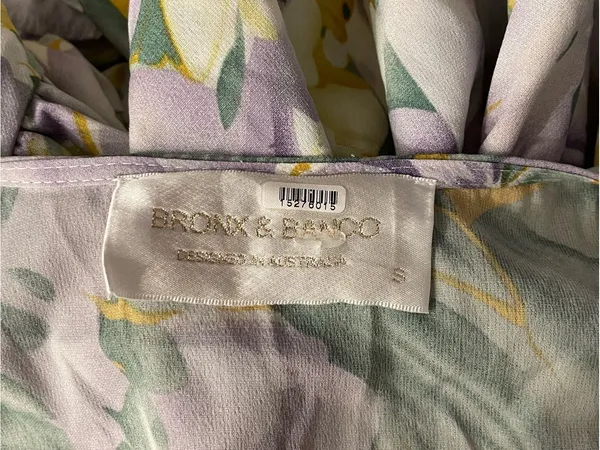 Bronx and Banco Lavender, Yellow & Green Floral High-Low Maxi Dress - Image 8