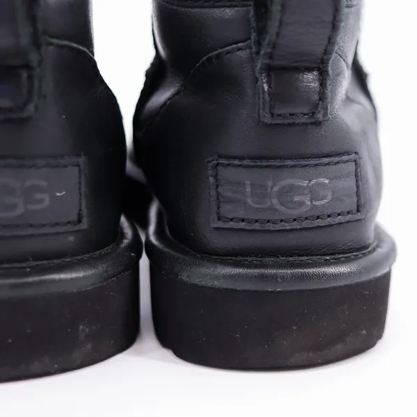 UGG Classic Ultra Mini Leather Boot Womens Size 6‎ Black 1117534 Ankle Booties - Image 7