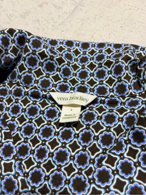 Vera Bradley enchanted woodland Floral Print Button-Up pajama shirt small - Image 8