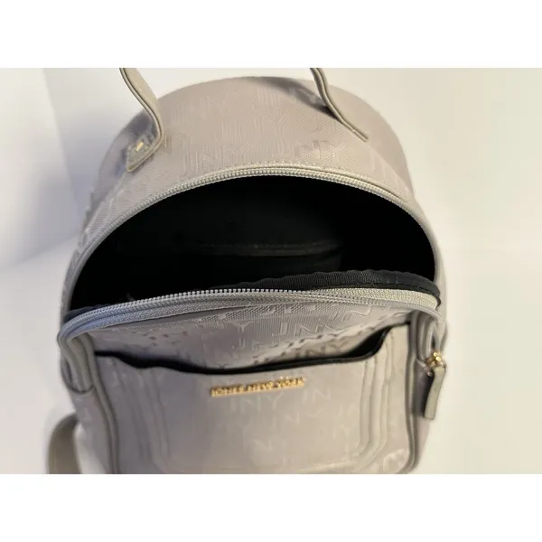 Jones New York JNY Mini Backpack Dusty Lavender Taupe Monogram Purse - Image 8