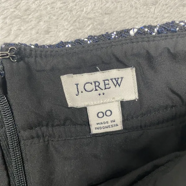 J Crew Skirt Womens‎ 00 Blue Black Tweed A Line Short Office - Image 4