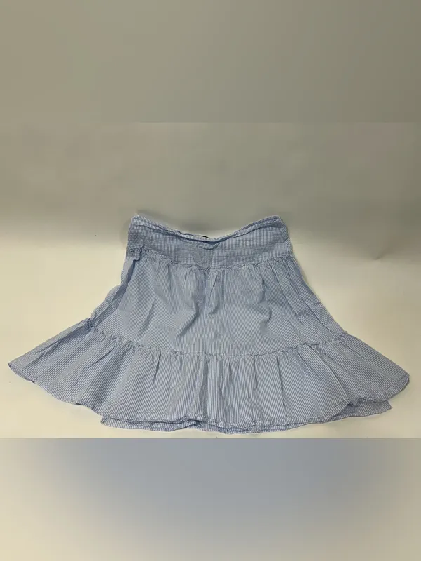 Princess Polly Light Blue Seersucker Tiered A-Line Skirt size 10 - Image 5