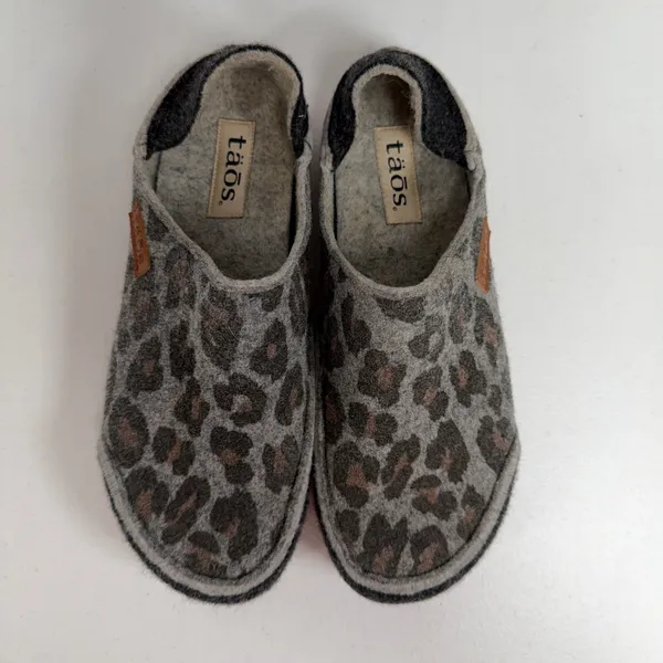 Taos 41 10.5 Convertawool Leopard Clogs Wool Slip On Comfort Shoes Collapsible - Image 7
