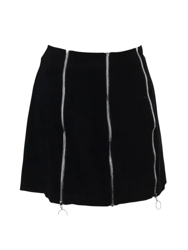 Deadstock: new Valfre ꥟ Lasso Mini Skirt ꥟ Black ꥟ Silver Zippers All Over ꥟ M ꥟ - Image 5