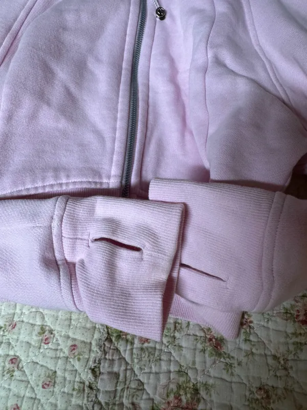 Full-Zip Cropped Scuba Meadow Lululemon Hoodie Pink - Image 2