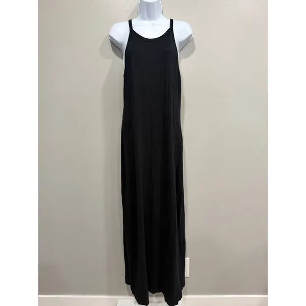Whimsy + Row Maxi Dress Womens‎ Small Black Organic Cotton Halter Minimalist - Image 4