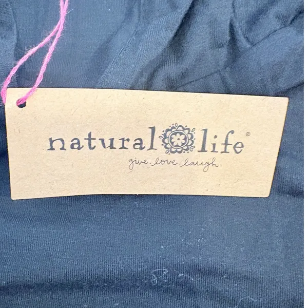 Natural Life NWT Womens Black Deep‎ V-Neck Ruched Crop Top Tank Medium TOP001711 - Image 9
