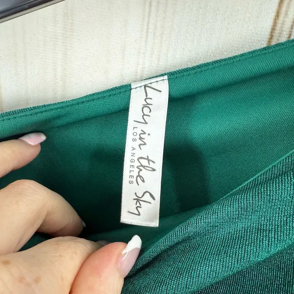 Lucy in the Sky Women’s XS Green One Shoulder Dress - Image 2