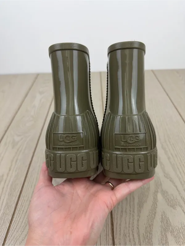 UGG Women's Drizlita Waterproof Rain Booties US8 Burnt Olive Green $90 - Image 6