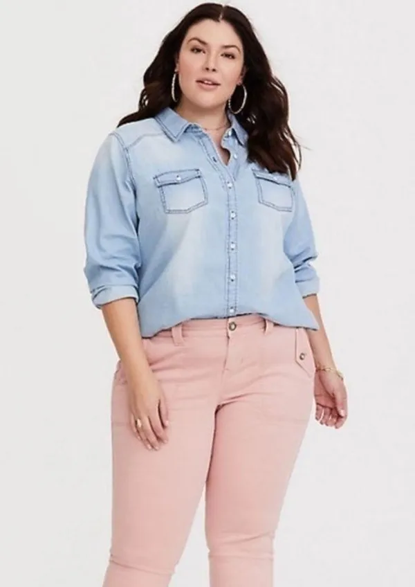 button front chambray shirt size 1 (14/16) - Image 3