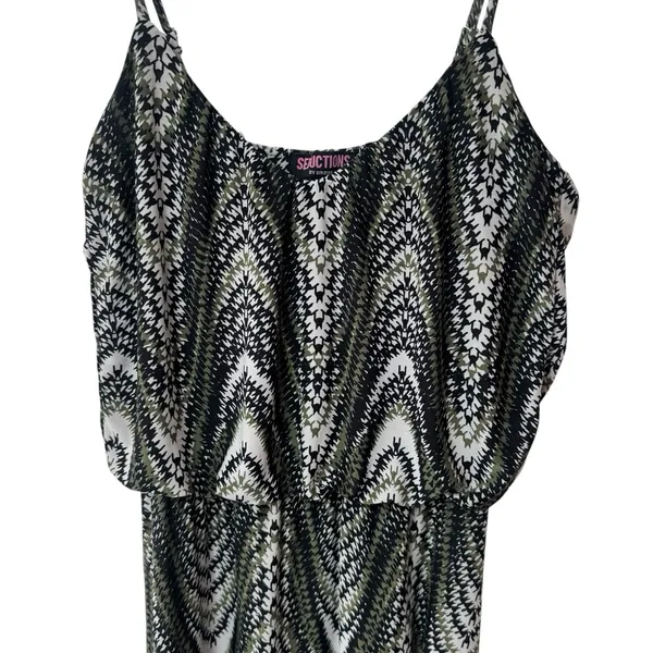 Y2K Seductions by Sirens Geometric‎ Print Maxi Dress Coastal Travel Resort XS - Image 4