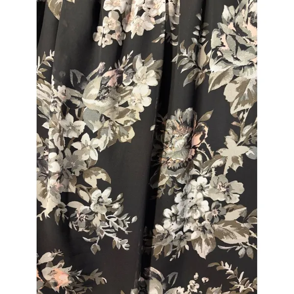Contempo Casuals Strapless Tube Top Maxi Dress Black Floral Sheer Layer Size M - Image 6