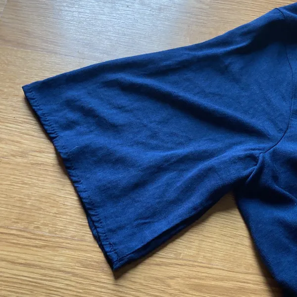 Trixxi V-Neck Short Jumper with Elastic Waist. Size L. Navy Blue, short sleeve - Image 8