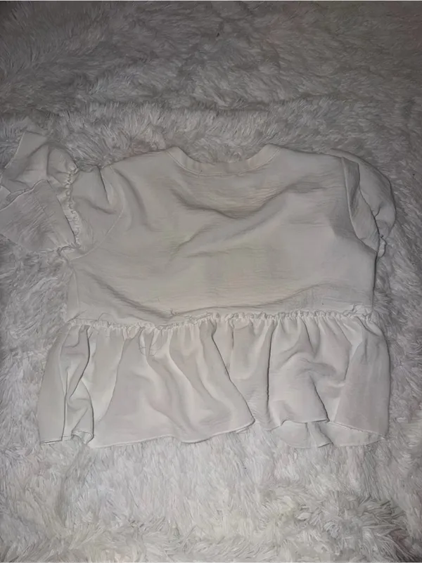 Altard State White Ruffle Peplum Top size Medium - Image 3