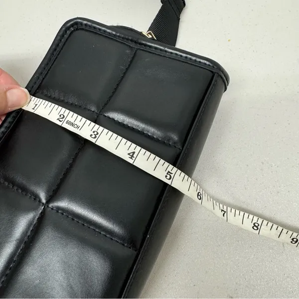 Amanda Uprichard Black Faux Leather Quilted Belt Bag Fanny Pack Purse Bag - Image 11
