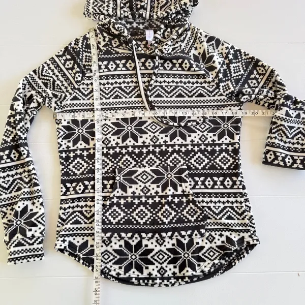 No Boundaries Womens Tribal Fleece Hoodie Pocket Medium 7-9 - Image 2