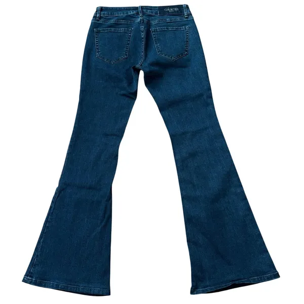 Grace in LA Size 26 Flare Leg Denim Jeans Dark Wash Mid Rise - Image 2