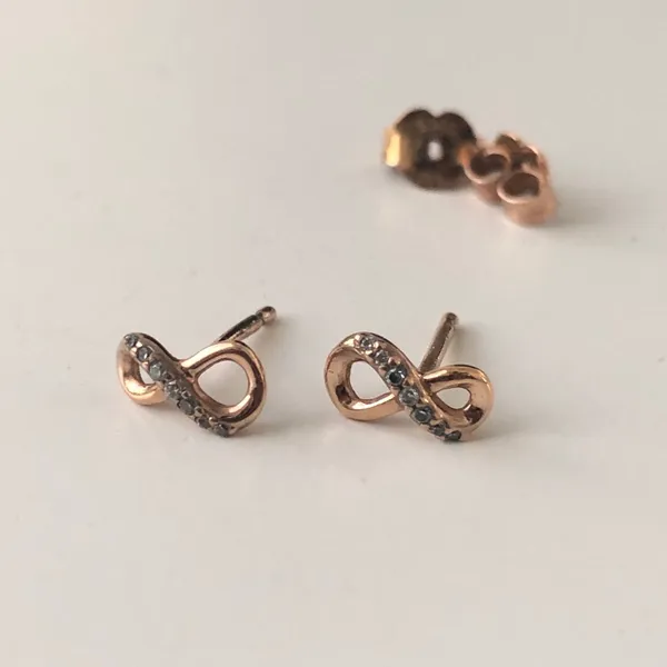 Pandora Sparkling Infinity Stud Earrings Rose Gold - Image 4