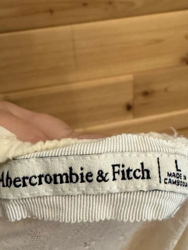 Abercrombie & Fitch Large Cotton Tiered Mini Dress Bride Wedding Natural Prairie - Image 4