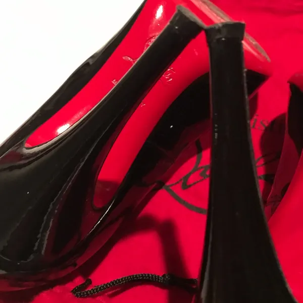 Christian Louboutin black patent leather shoes. - Image 8