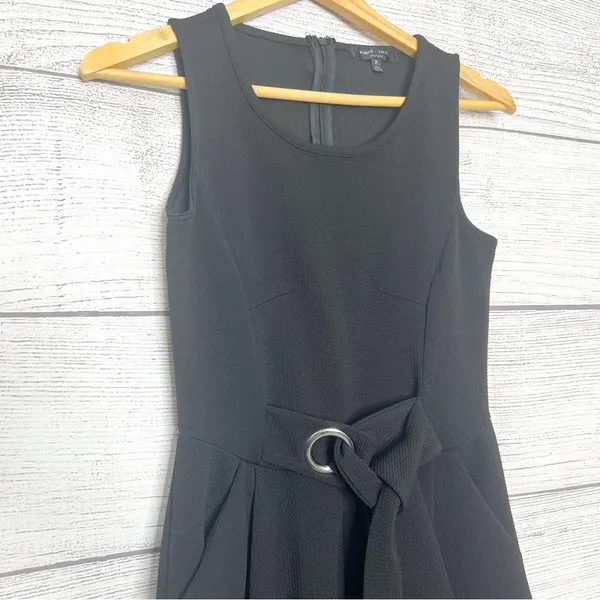 Romeo & Juliet Couture Black Sleeveless Belted Wide Leg Jumpsuit Size Medium - Image 5