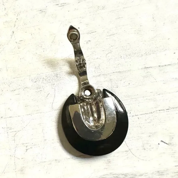 Black silver tone rhinestone pendant necklace - Image 7