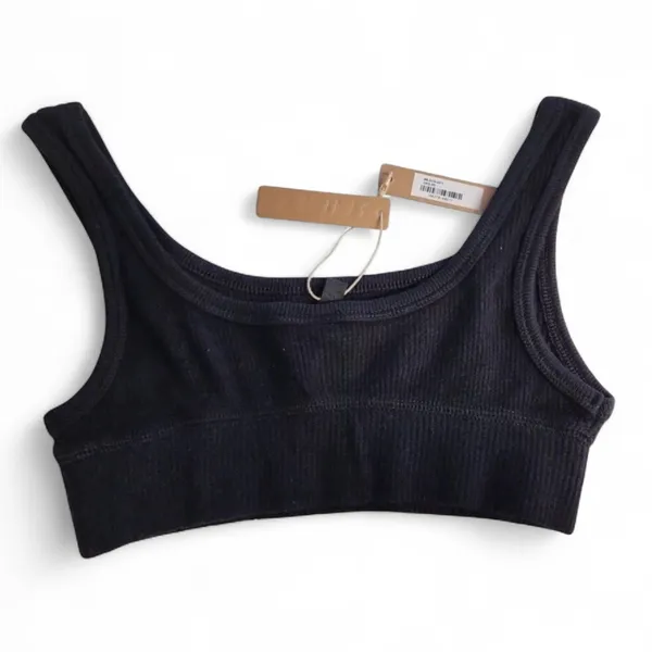 ✨NWT SKIMS Black Waffle Scoop Neck Bralette NWT in Onyx Size Small - Image 3