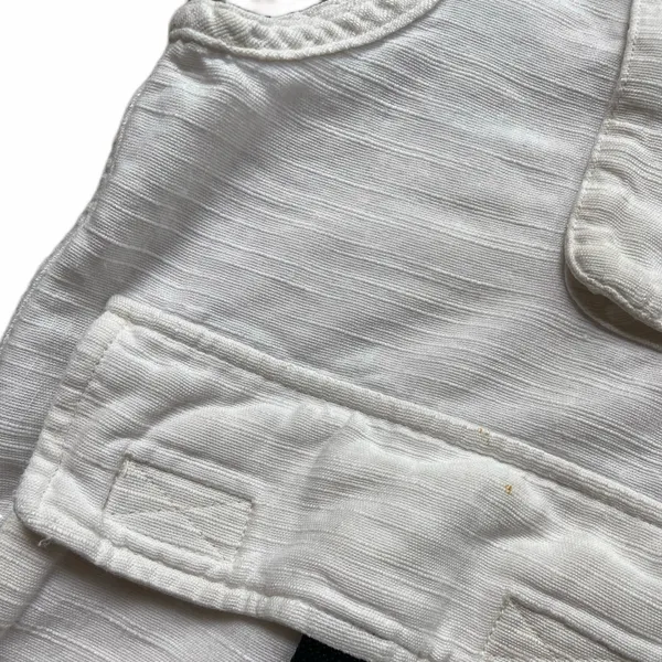 White camping / hunting / fishing vest with green plaid lining and front pockets 🔥 - Image 3