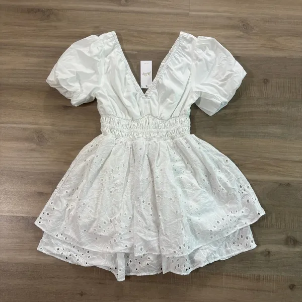 NWT Lilly Pulitzer Axelle Eyelet Romper Resort White Tropical Leaf Size 4 - Image 3