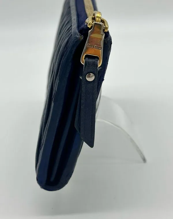Miu Miu Navy Continental Leather Wallet - Image 4