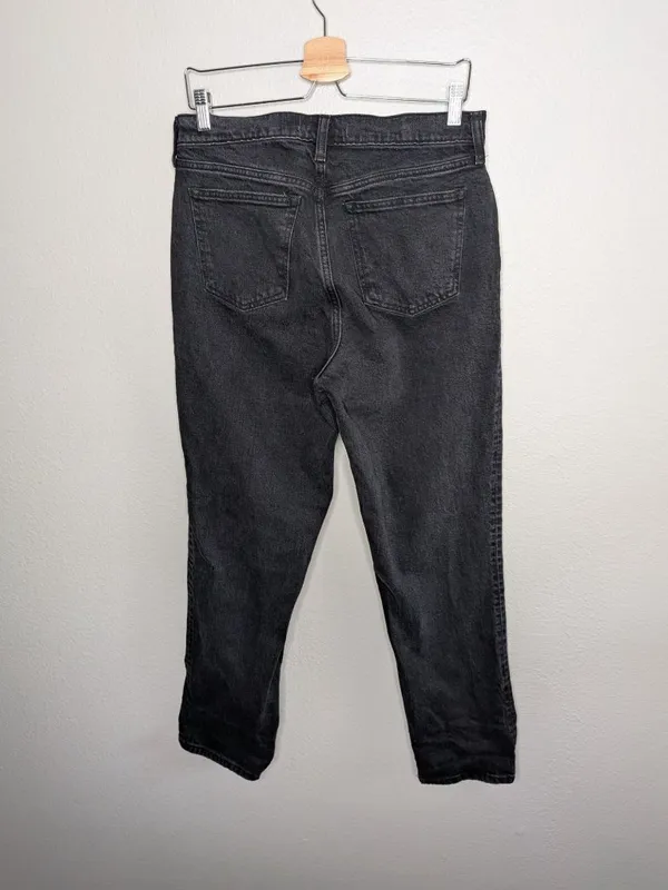 Abercrombie and Fitch Curve Love 90s Straight Mid Rise Jeans Size 29 Black Denim - Image 2